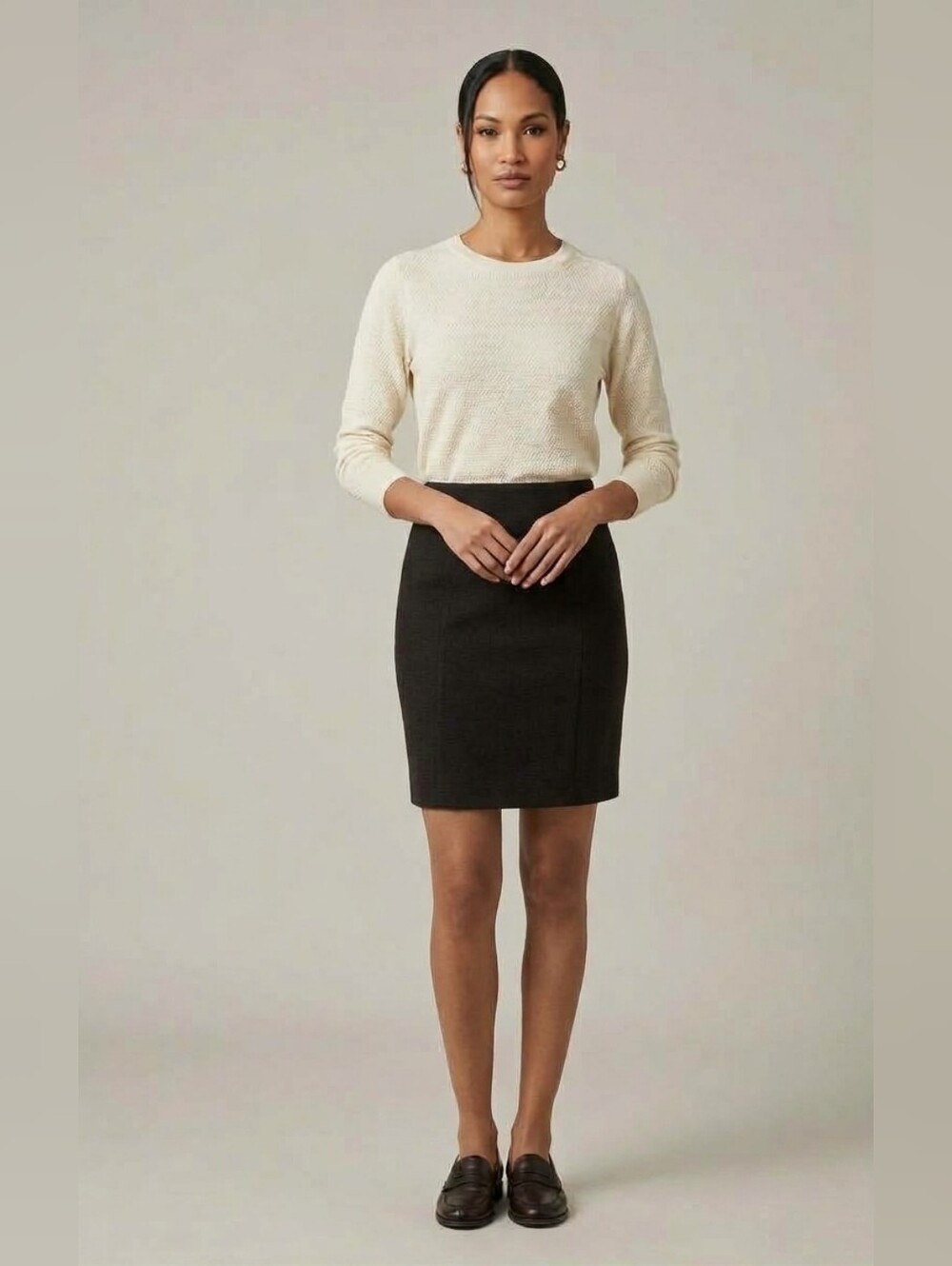 Devernois | Vintage Wool Blend Knit Pencil Skirt